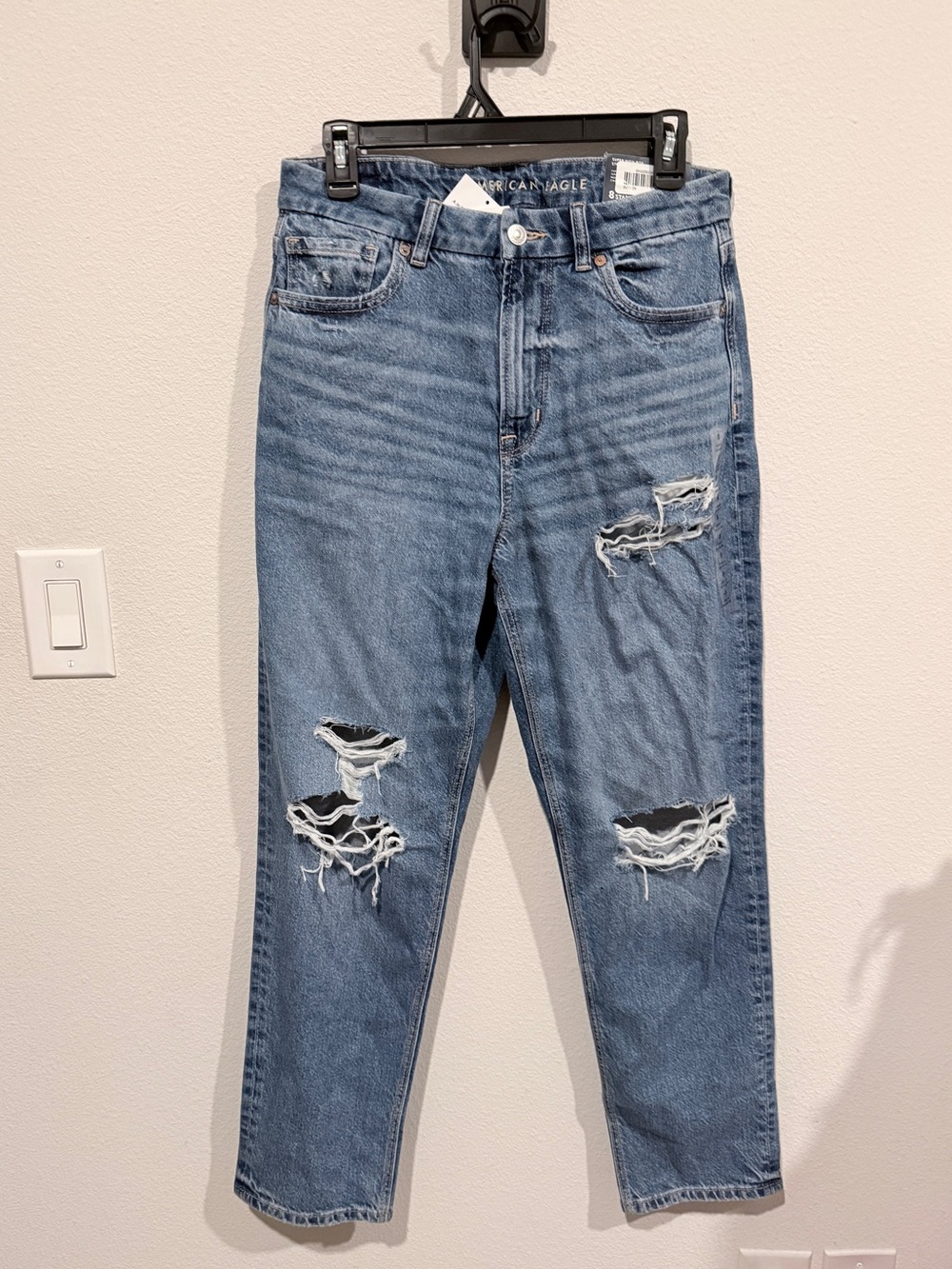 American Eagle Outfitters Distressed Curvy Mom Jeans